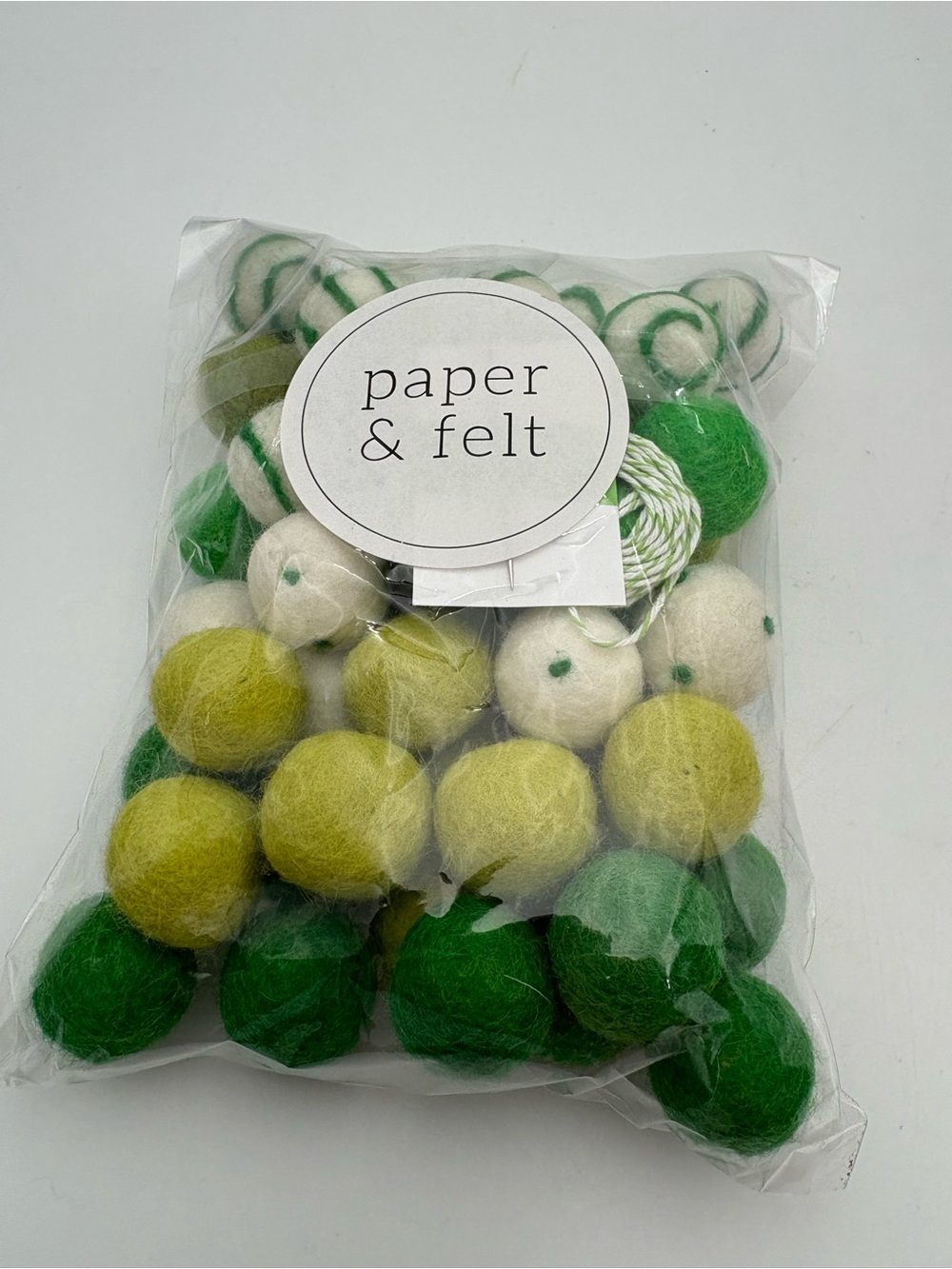 Green Felt Ball Garland Kit